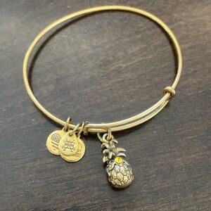 Alex and Ani pineapple charm bracelet with yellow Swarovski crystal